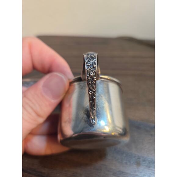 R.L. Blackinton Sterling Silver Baby Cup 551 Embossed Floral Handle 1.5" Antique - Picture 5 of 8